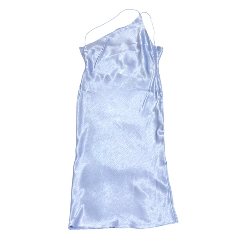 DERMA DEPARTMENT Anya Midi Light Blue Cowl Back Dress - Size 8 - Picture 6 of 14